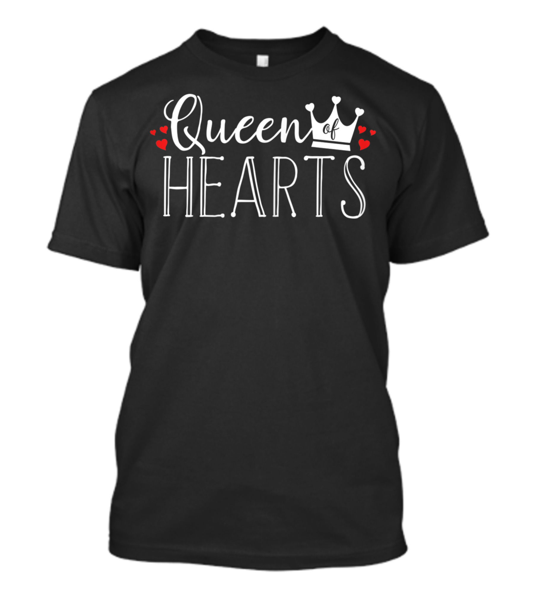 Queen Of Hearts Crown With Red Hearts T-Shirt