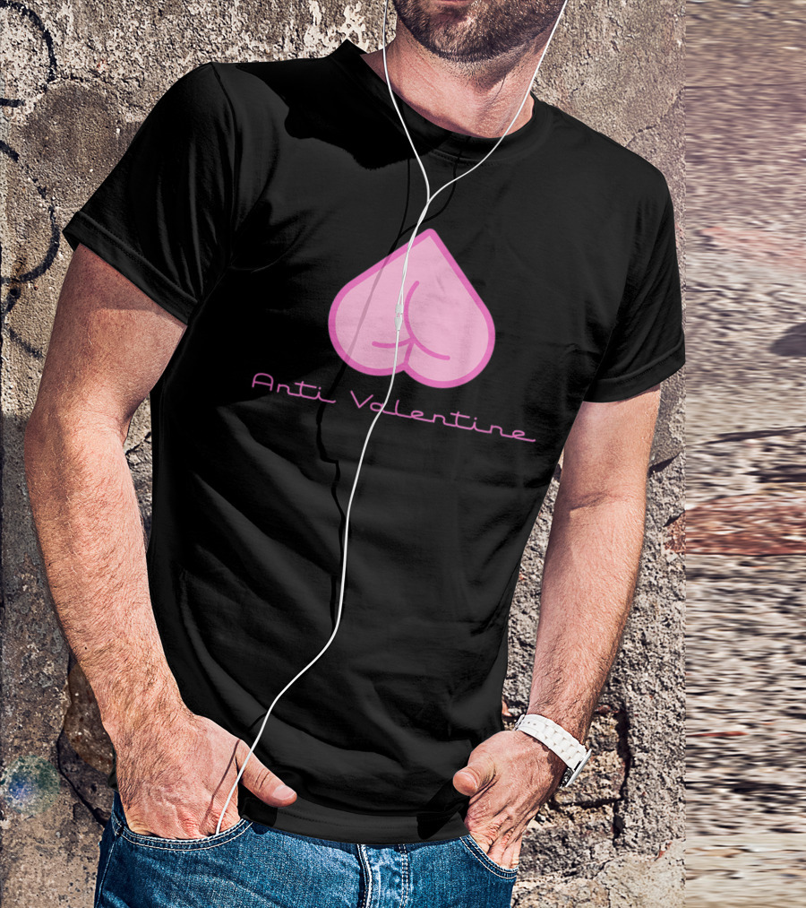 Anti Valentine Pink Heart For Singles Humor T-Shirt