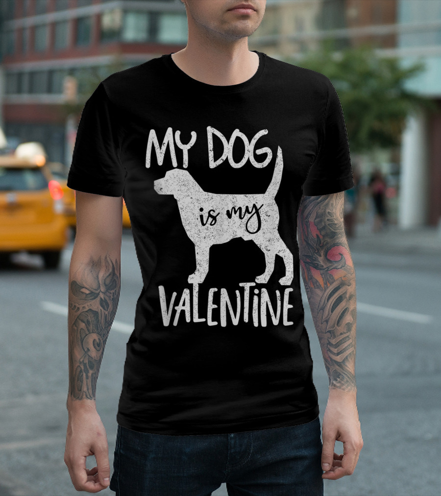 Funny Pet Lover Valentines Day My Dog Is My Valentine T-Shirt