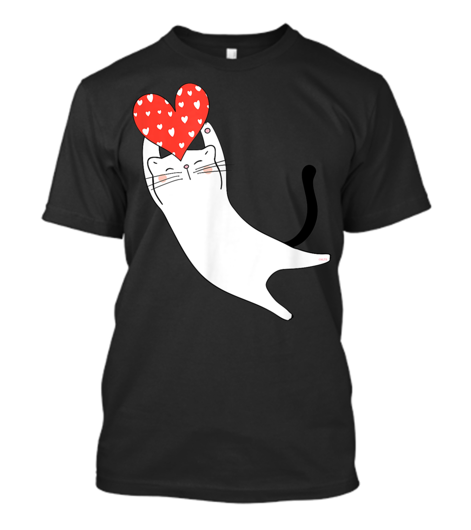 Happy Valentine Cat Holding Heart T-Shirt
