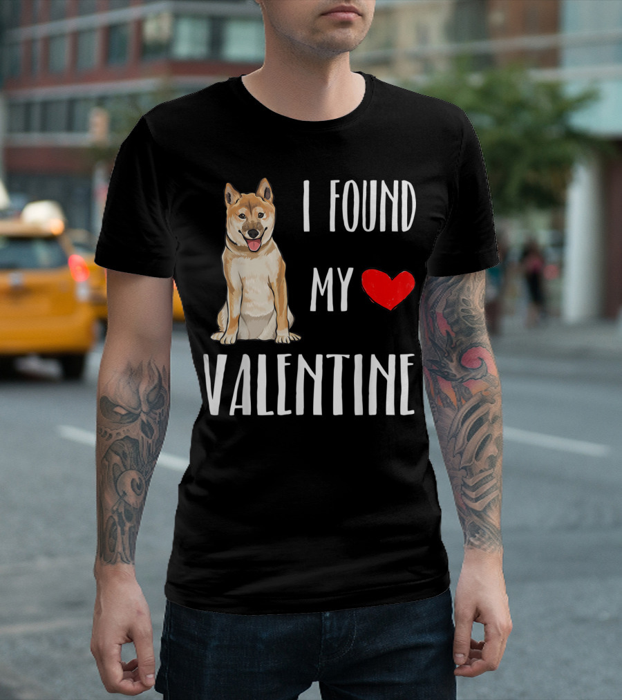 I Found My Heart Valentine Shiba Inu T-Shirt