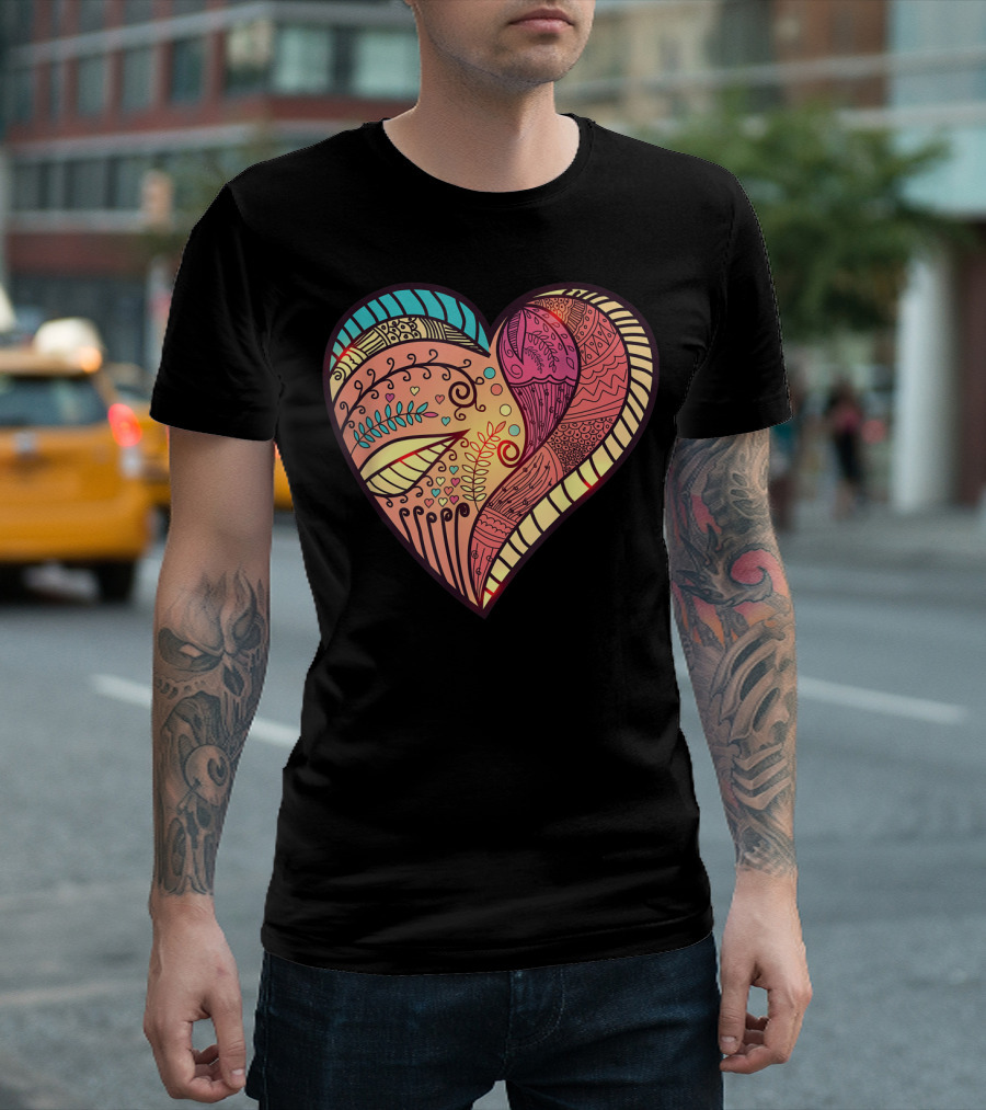 Mandala Valentine Heart T-Shirt