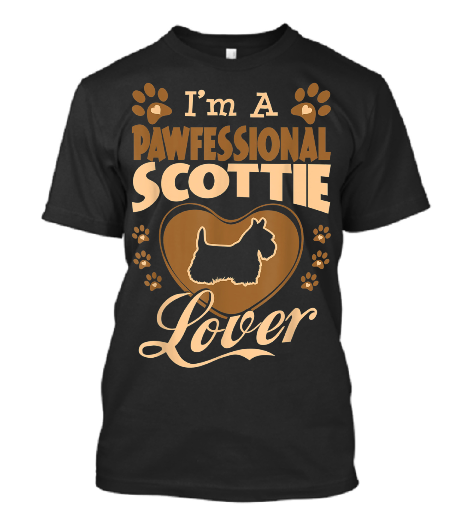 I'm A Pawfessional Scottie Lover Paw Prints Heart T-Shirt