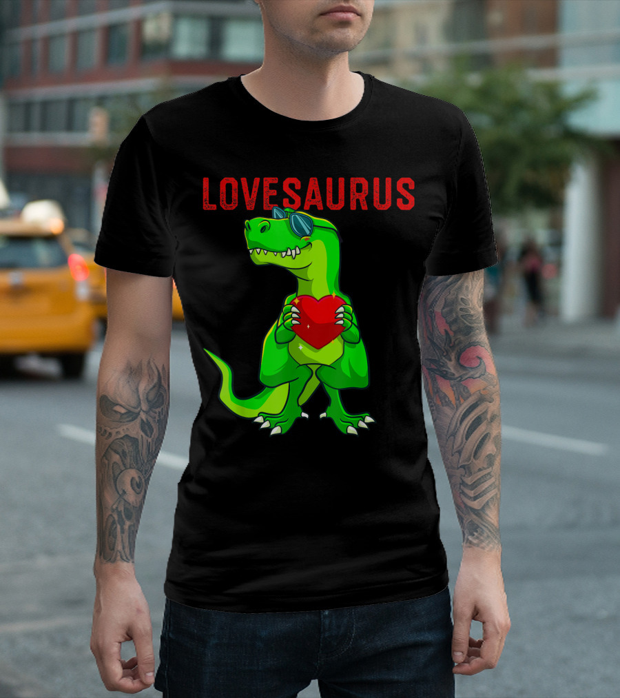 Lovesaurus Dinosaur Rex Boys Valentine T-Shirt