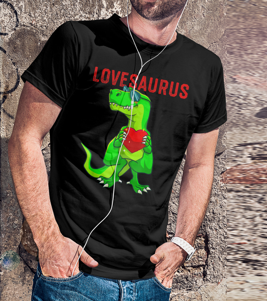 Lovesaurus Dinosaur Rex Boys Valentine T-Shirt