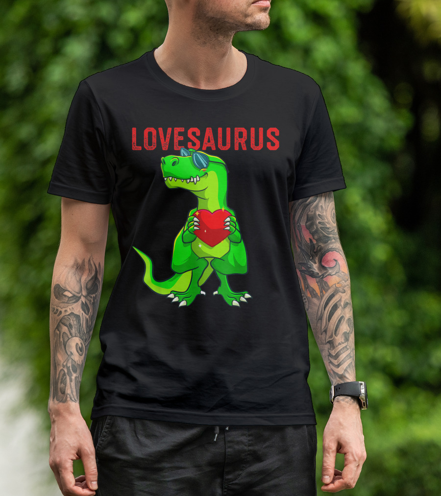 Lovesaurus Dinosaur Rex Boys Valentine T-Shirt