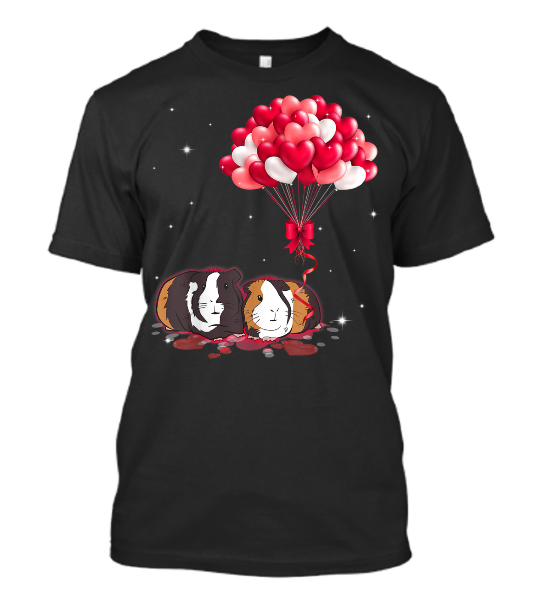 Valentines Day Guinea Pig Heart Balloons T-Shirt