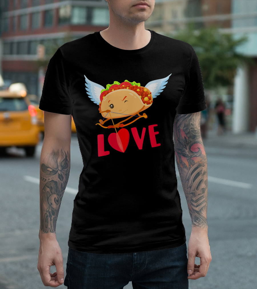 Cupid Taco Love Valentine Day Red T-Shirt