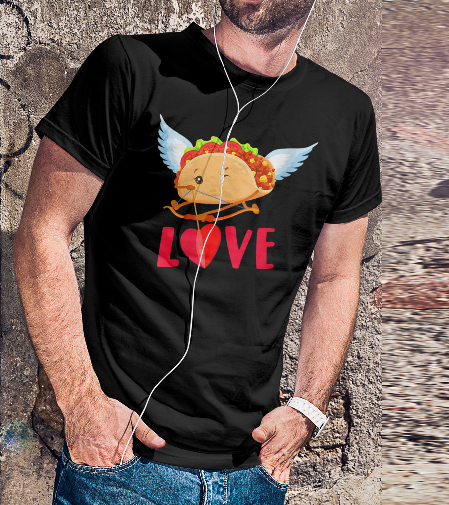 Cupid Taco Love Valentine Day Red T-Shirt