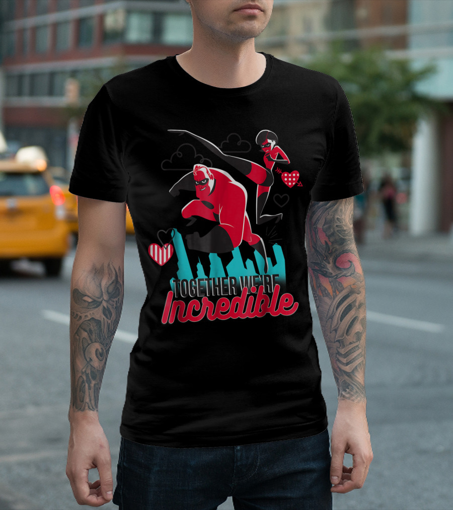 Together We're Incredible Disney Pixar Incredibles Couple Heart T-Shirt