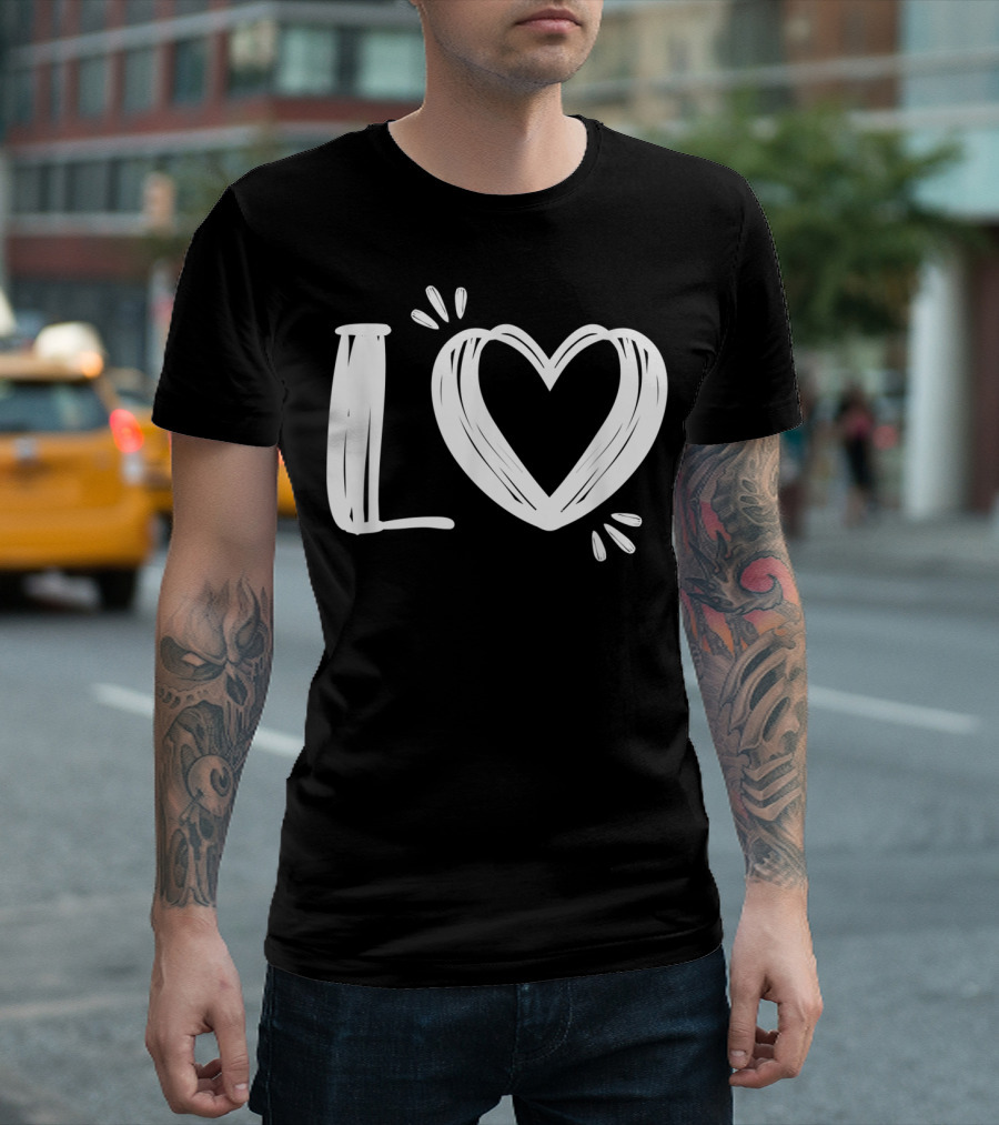 Love Heart His And Hers Valentine Couples Outfits T-Shirt