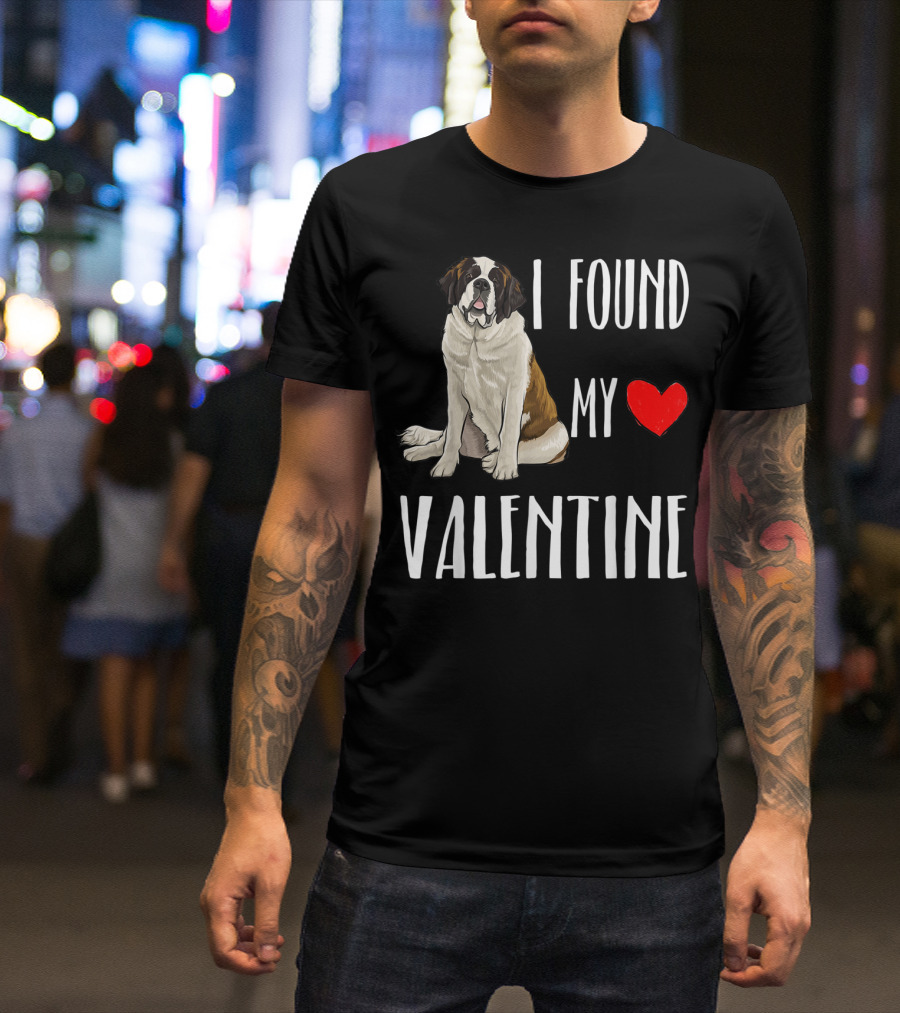 I Found My Heart Valentine St Bernard T-Shirt