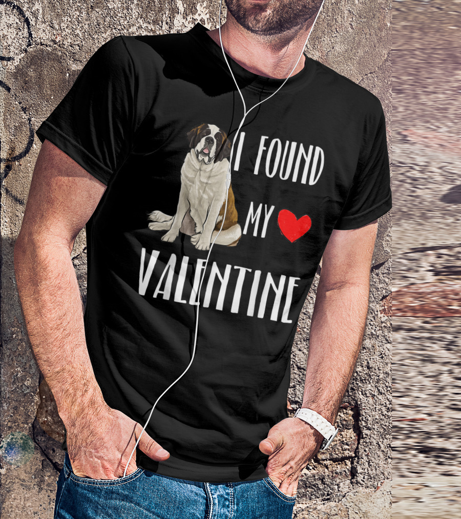 I Found My Heart Valentine St Bernard T-Shirt