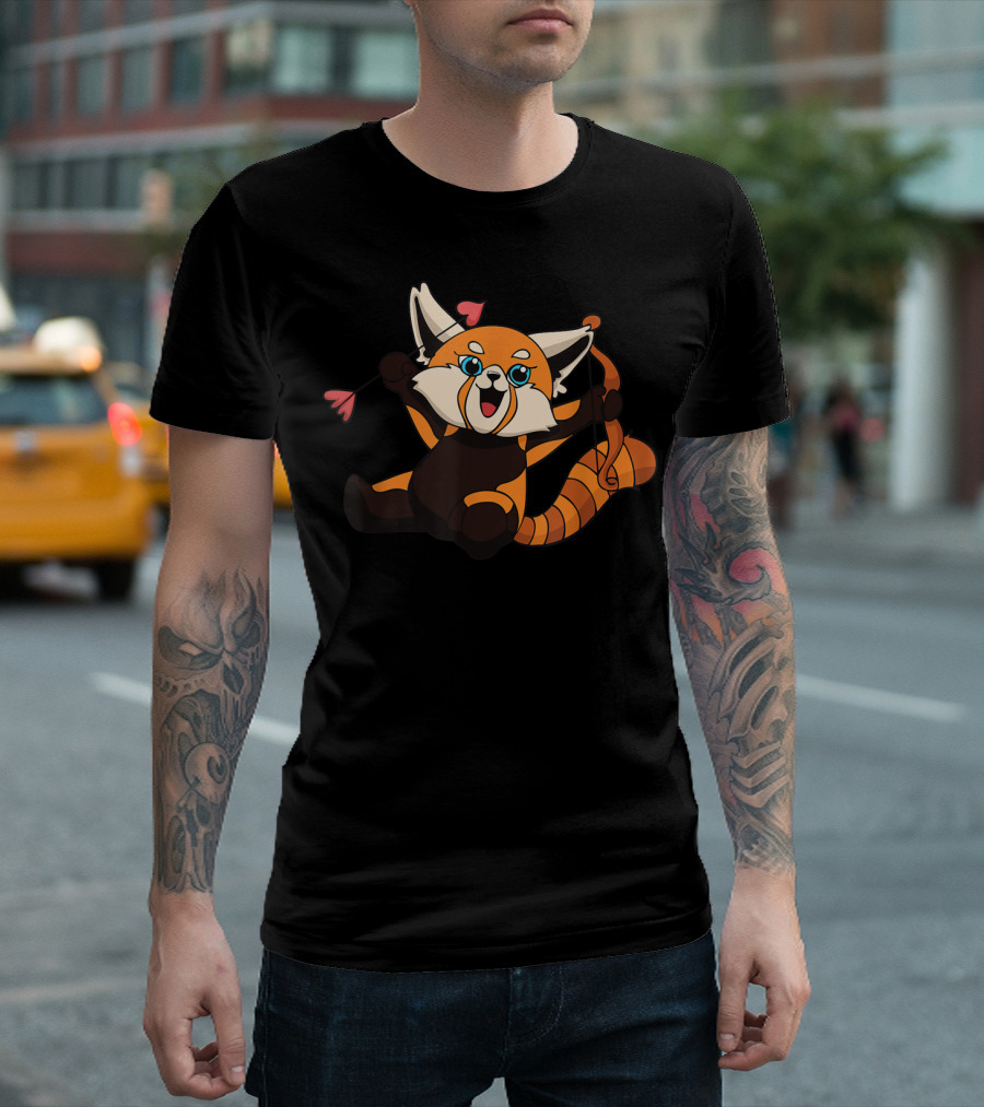 My Red Panda Cupid Valentine Bear With Bow And Arrow T-Shirt
