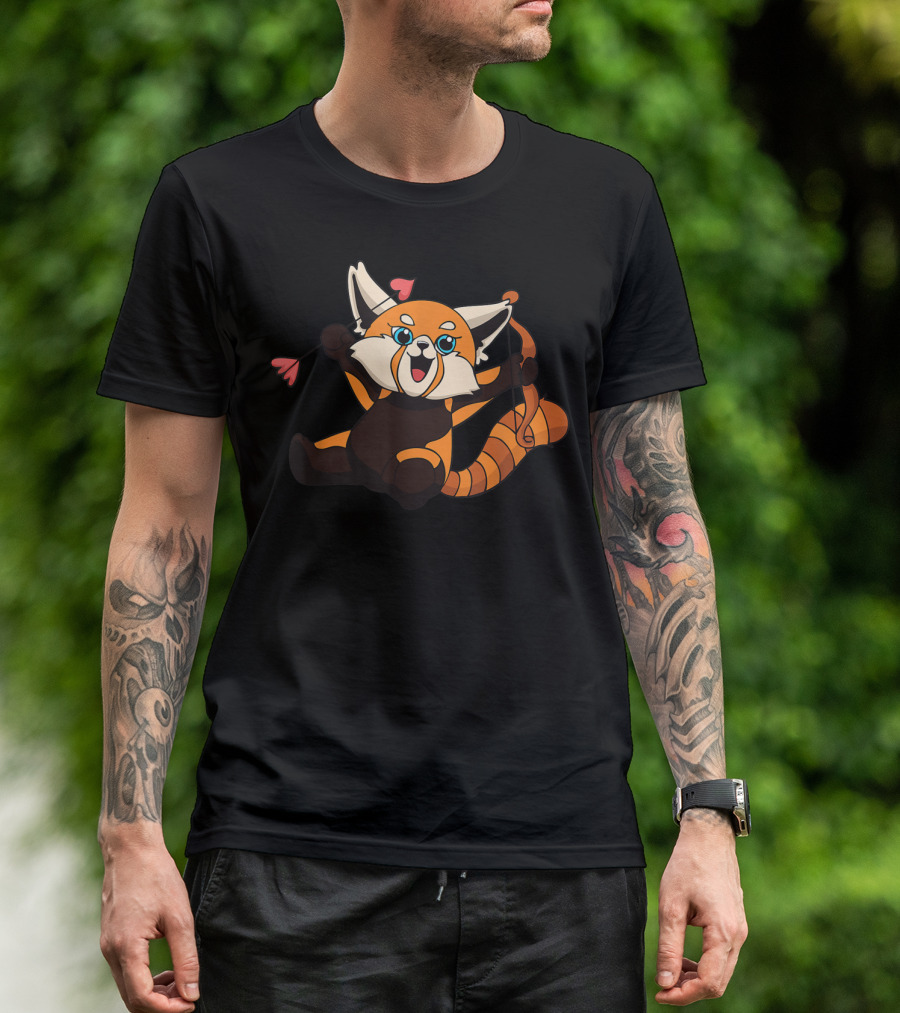 My Red Panda Cupid Valentine Bear With Bow And Arrow T-Shirt