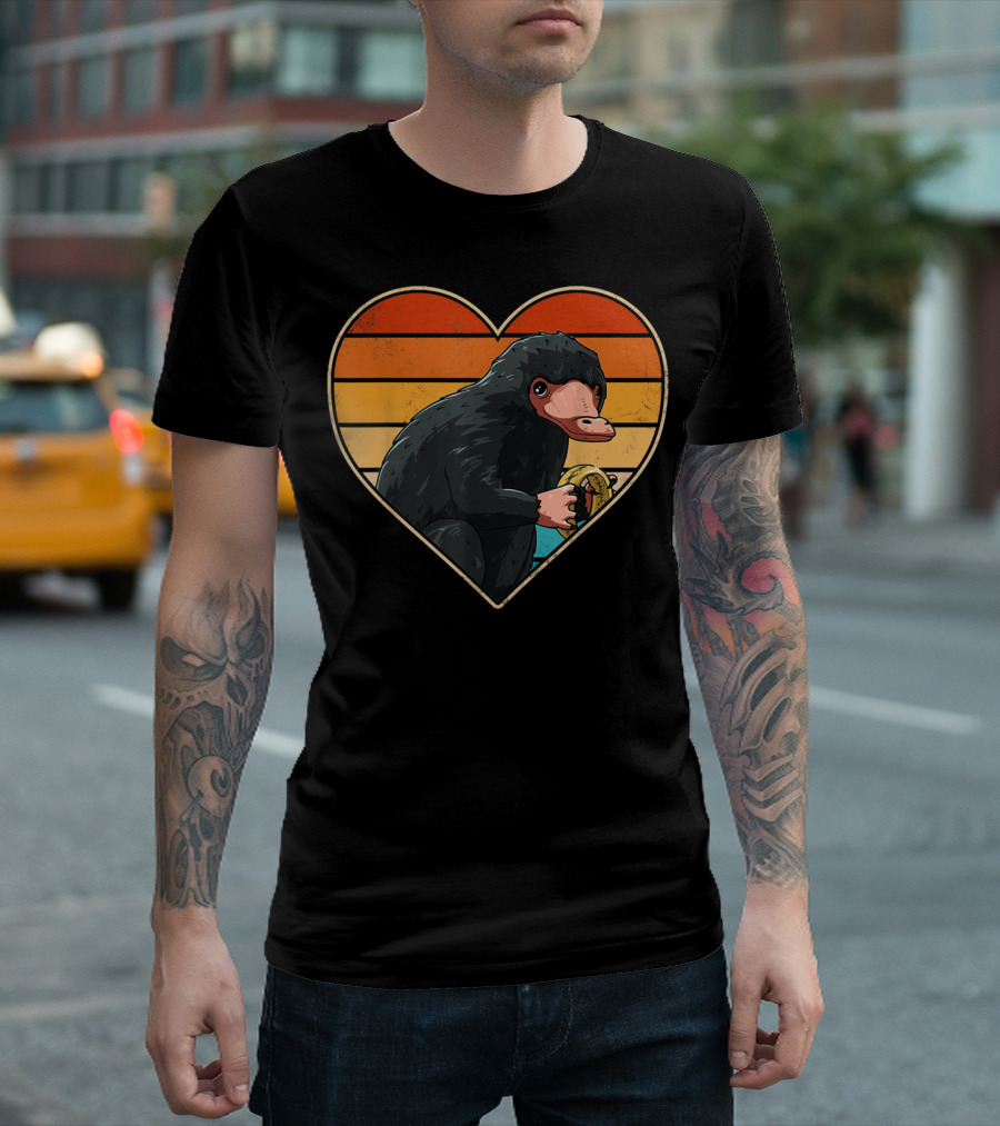 Vintage Niffler Retro Heart Shape Niffler Lover T-Shirt