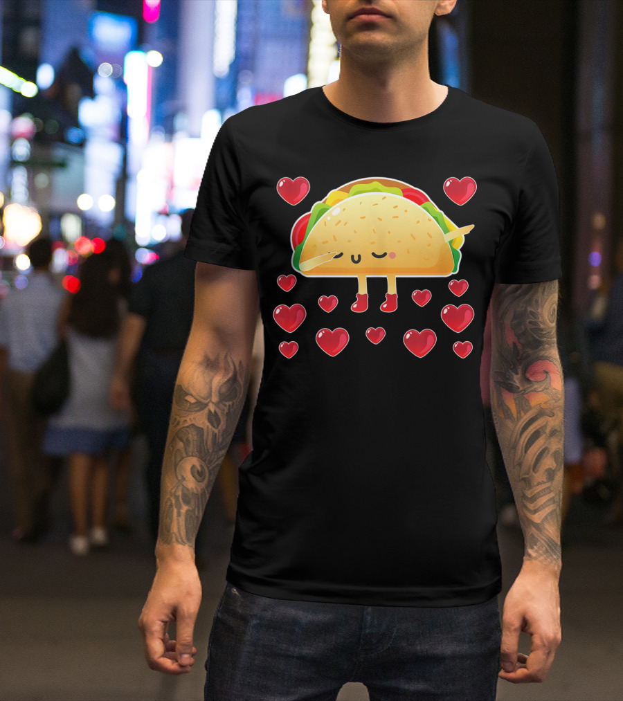 Valentine Taco With Hearts T-Shirt