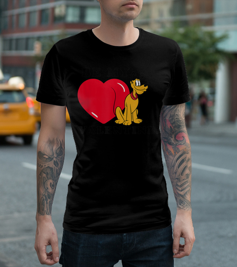 Be My Valentine Pluto Disney Heart T-Shirt