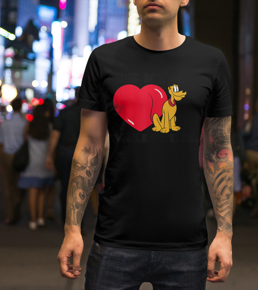 Be My Valentine Pluto Disney Heart T-Shirt