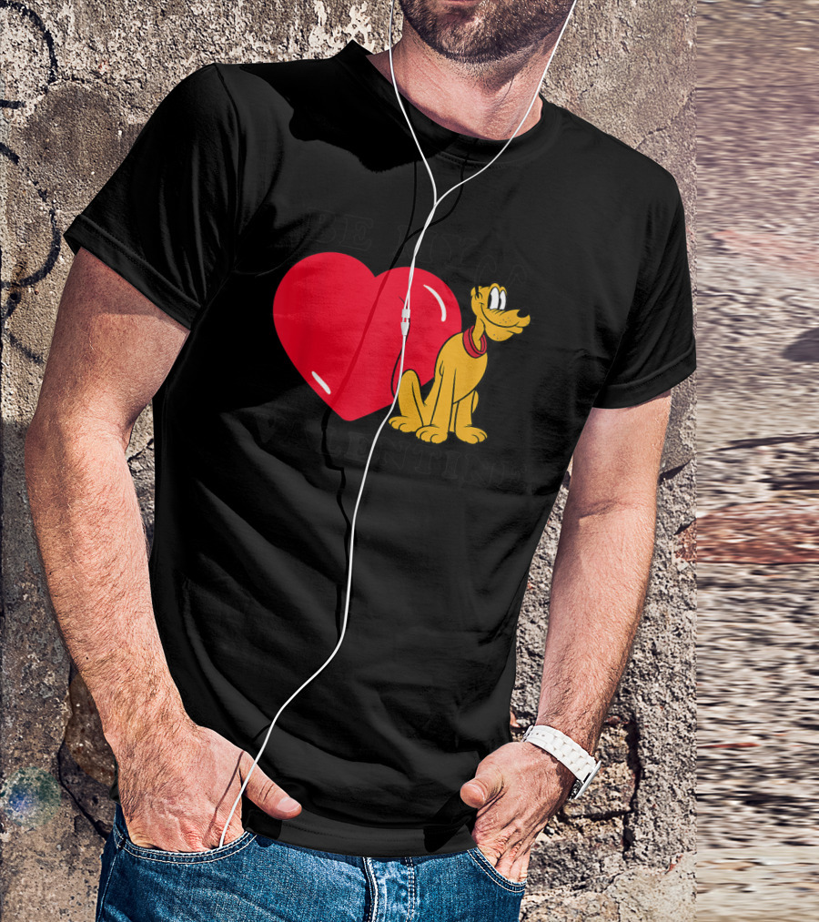 Be My Valentine Pluto Disney Heart T-Shirt