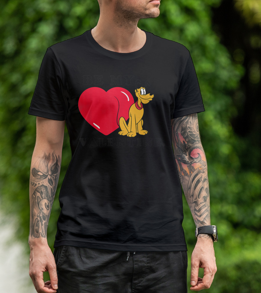 Be My Valentine Pluto Disney Heart T-Shirt
