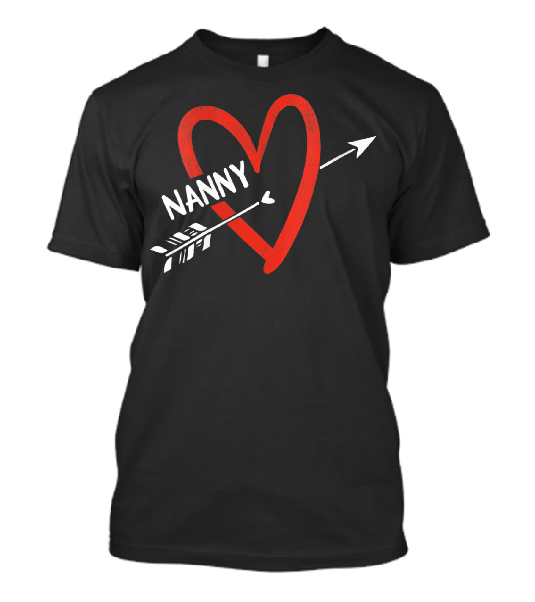 Nanny Love Heart Arrow Valentine Day T-Shirt