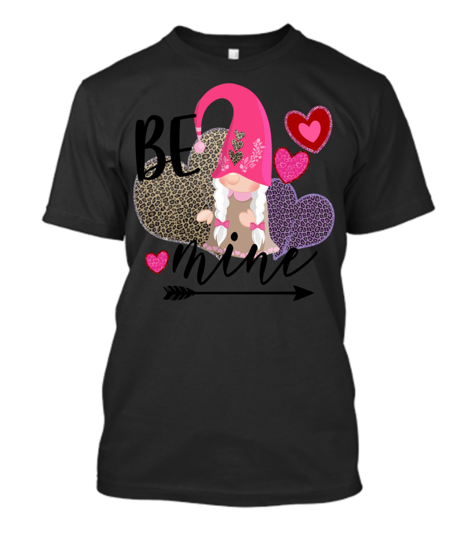 BE Mine Cute Gnomes Valentines Hearts T-Shirt