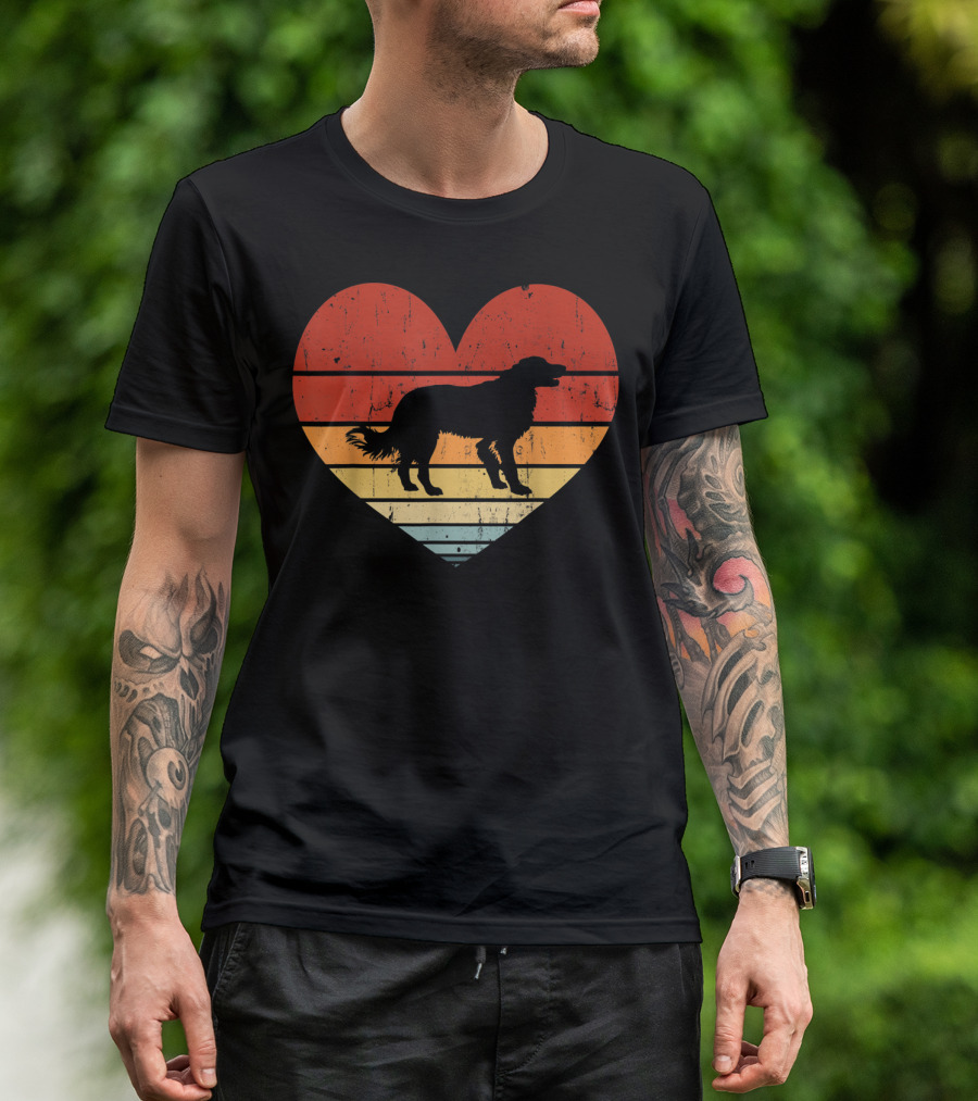 Dog Lover Vintage Retro Heart Border Collie T-Shirt