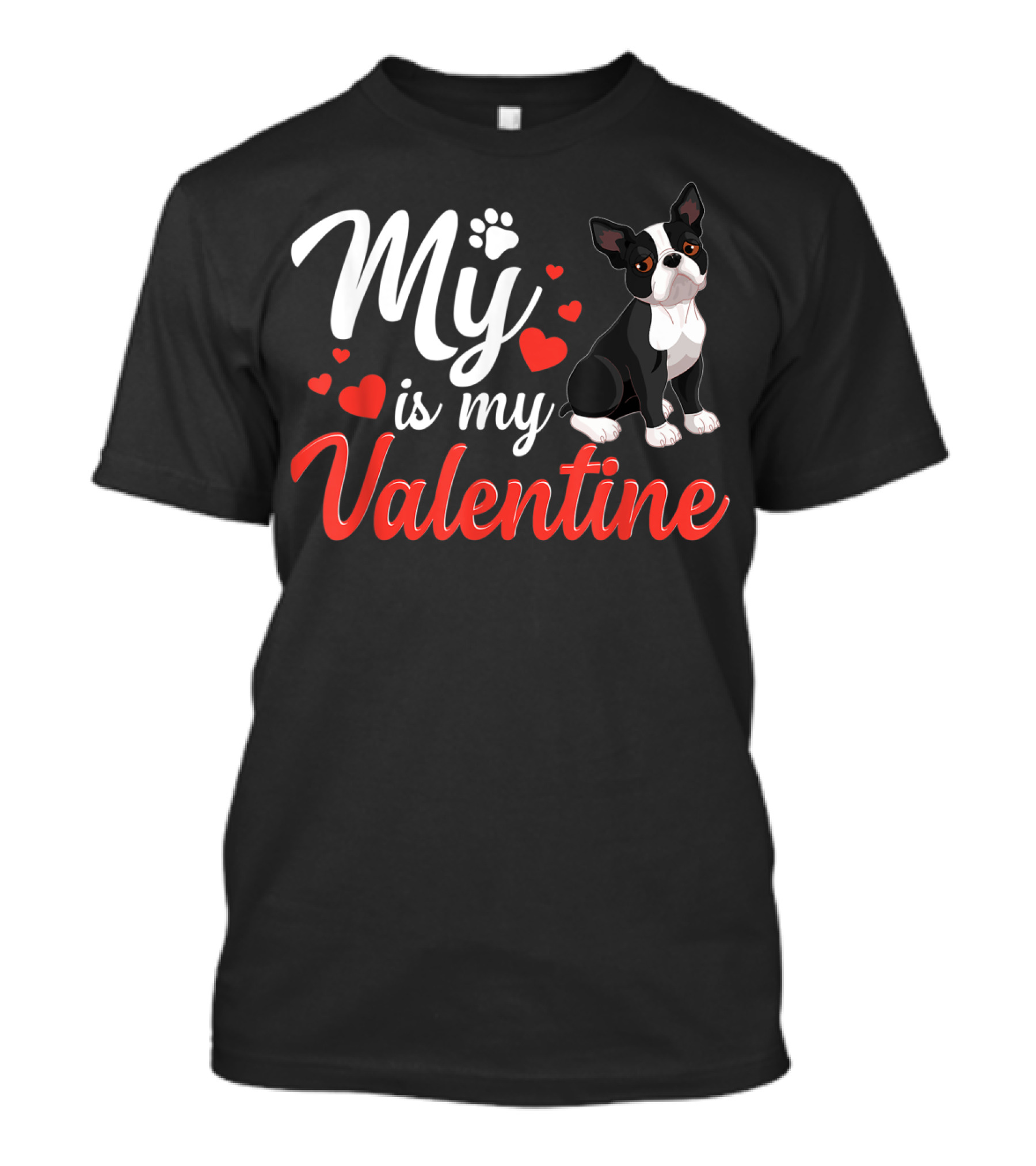 Funny Dog Lover My Boston Terrier Is My Valentine T-Shirt