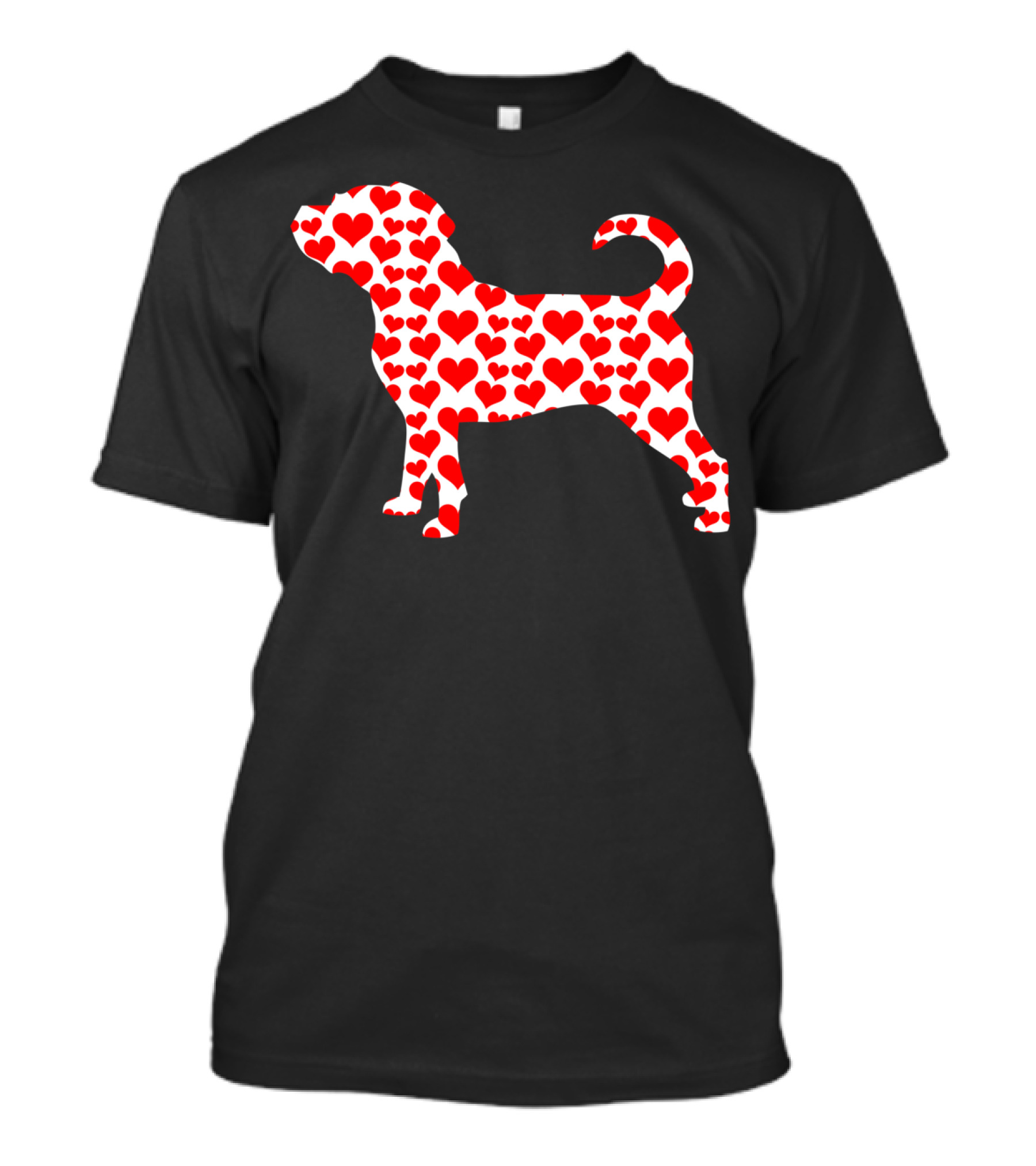 Puggle Dog Red Hearts Valentine Pet Love T-Shirt