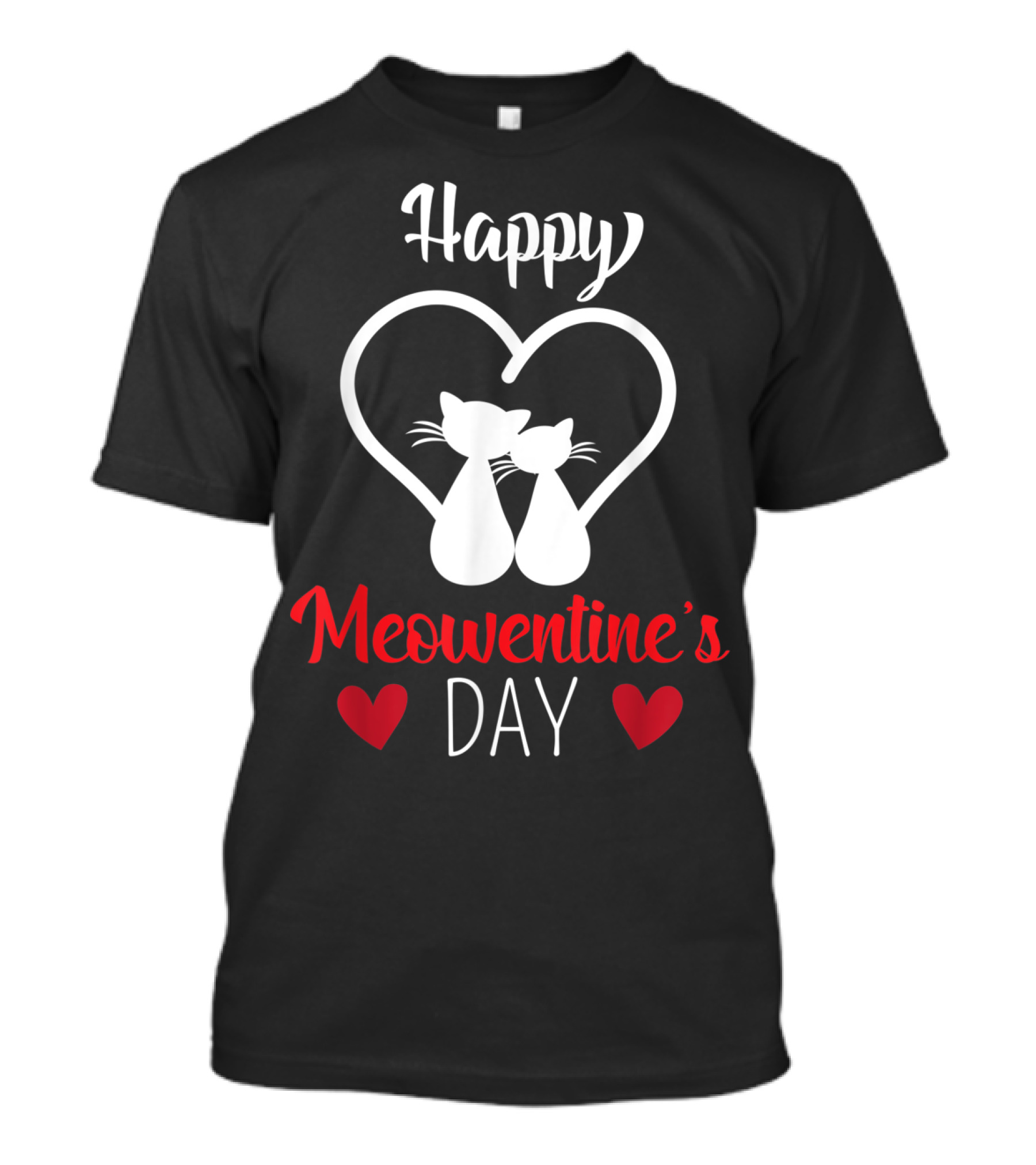 Happy Meowentine's Day Cat Owner Hearts T-Shirt