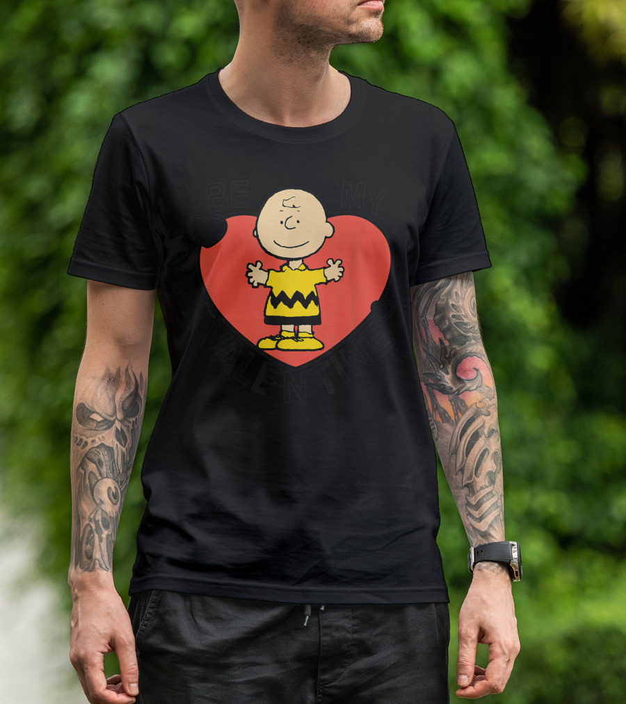 Charlie Brown Be My Valentine Heart Peanuts T-Shirt