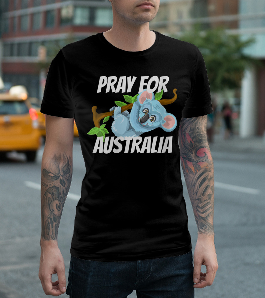 Pray For Australia Koala on Branch T-Shirt