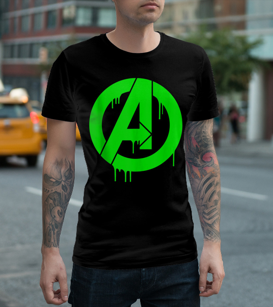 Marvel Avengers Dripping Neon Green T-Shirt