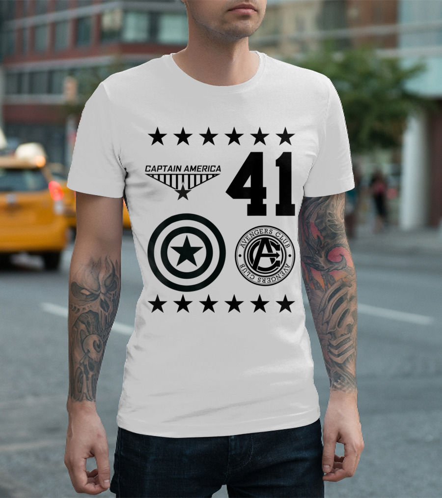 Captain America Avengers Club 41 Star Shield T-Shirt