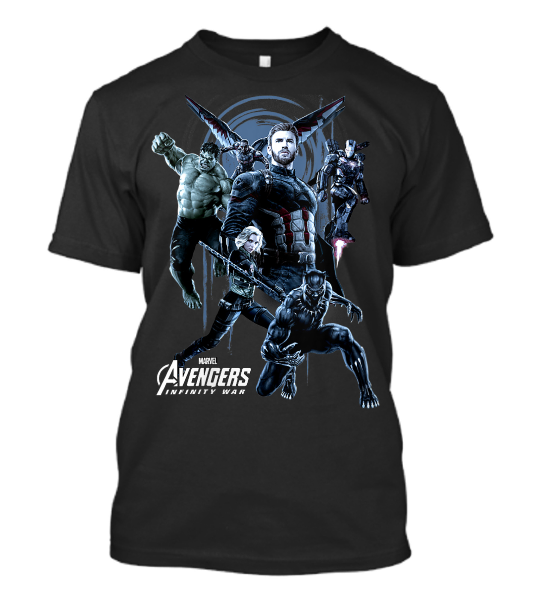 Marvel Avengers Infinity War Blue Hue Iconic Heroes Ensemble T-Shirt