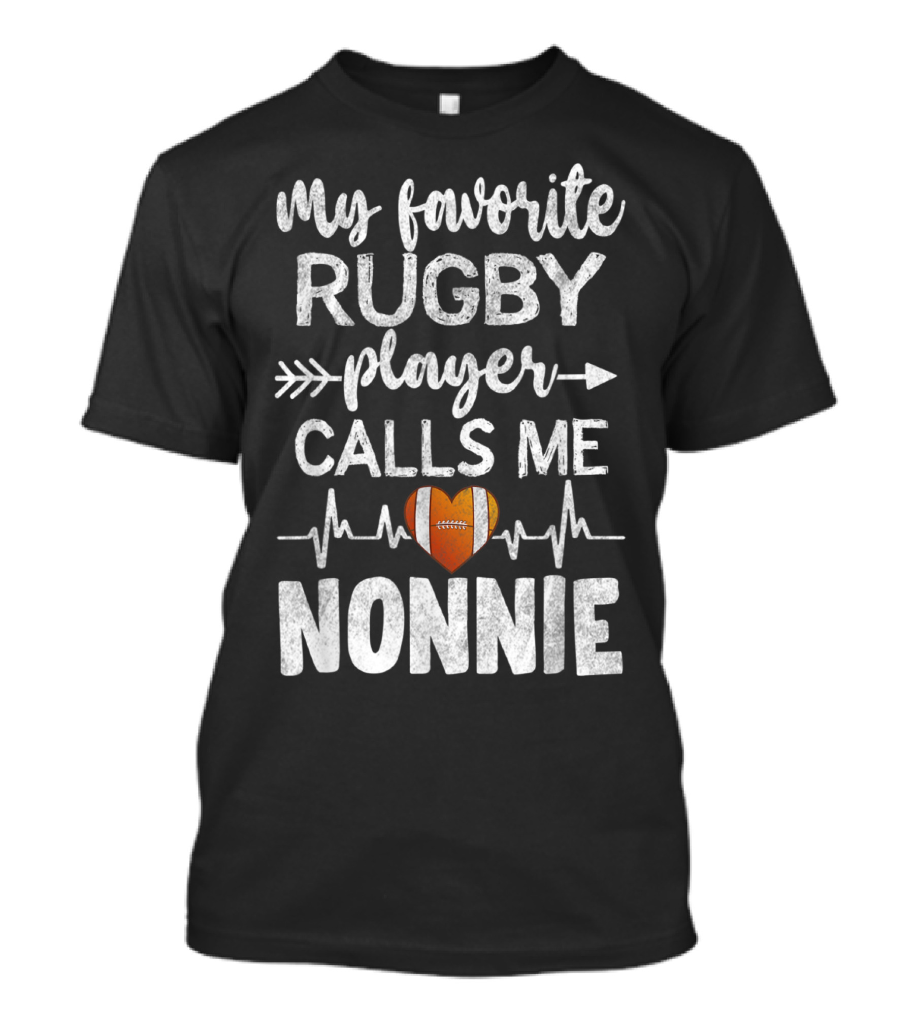 My Favorite Rugby Player Calls Me Nonnie Heartbeat Arrow T-Shirt