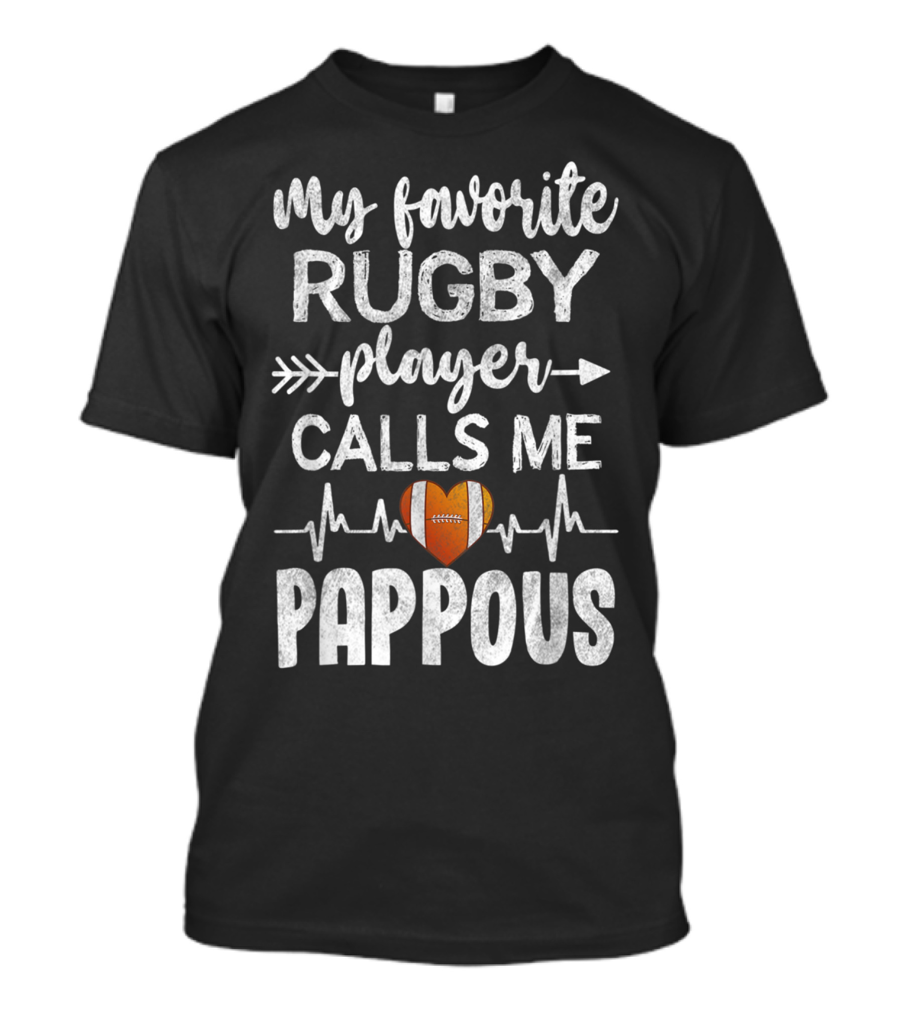 My Favorite Rugby Player Calls Me Pappous Heartbeat Arrow T-Shirt