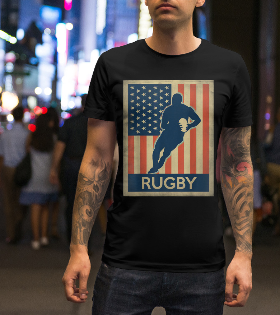Rugby American Flag T-Shirt