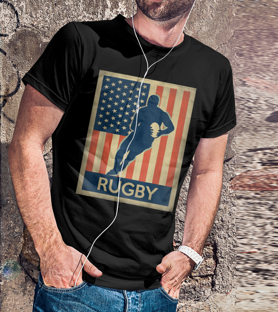 Rugby American Flag T-Shirt