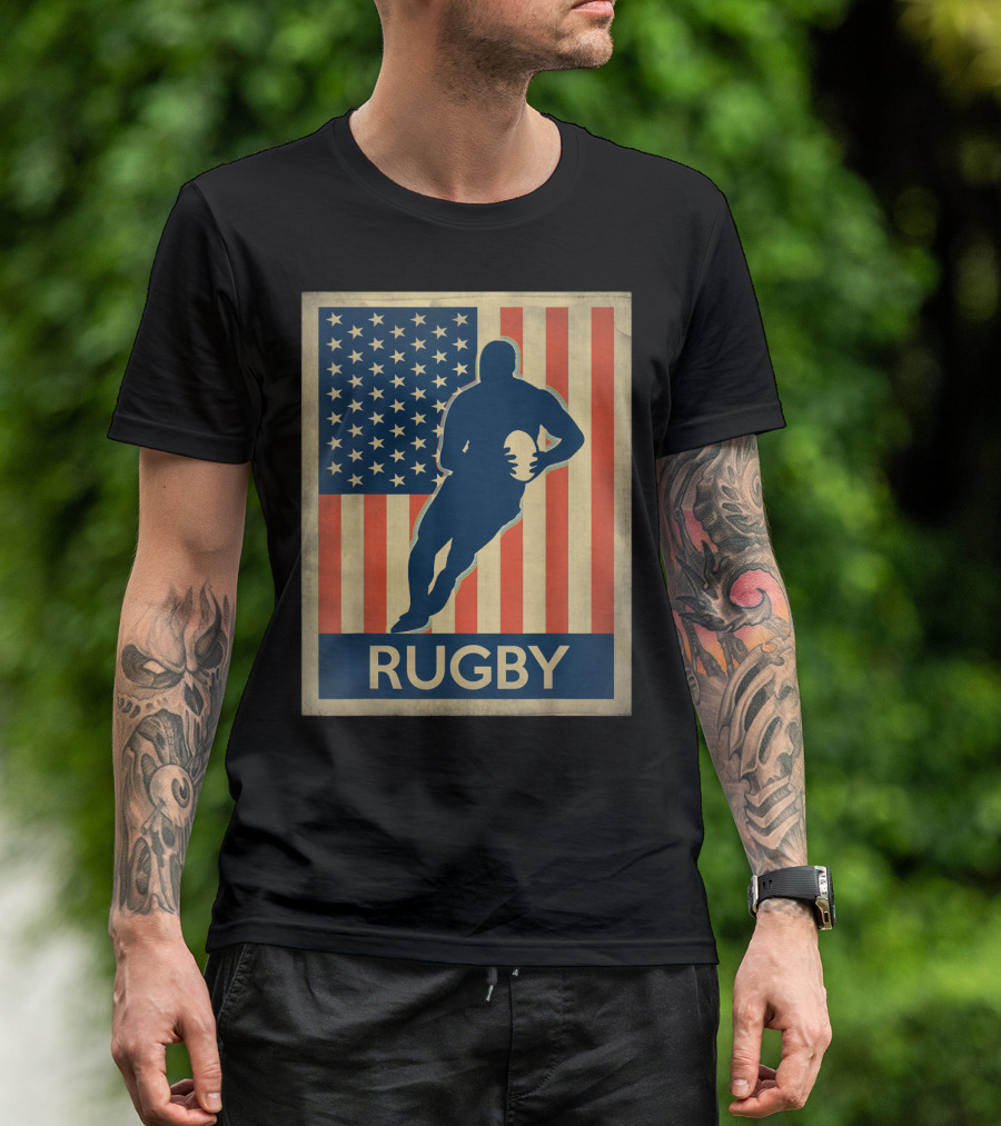 Rugby American Flag T-Shirt