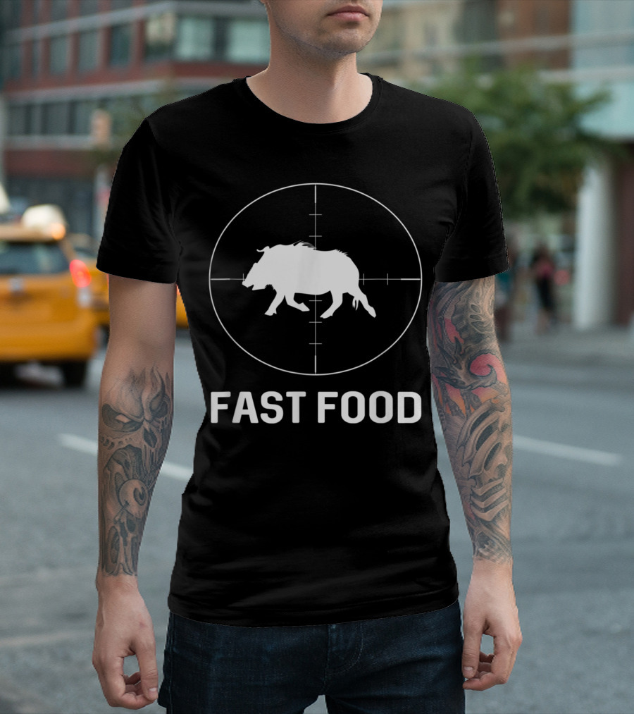 Fast Food Wild Boar Hunter Pig Hunting Target T-Shirt