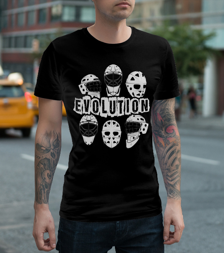 Goalie Mask Evolution Ice Hockey T-Shirt