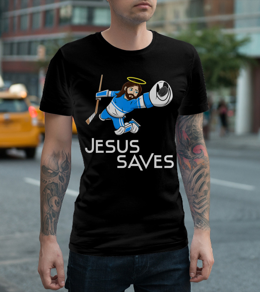 Jesus Saves Ice Hockey Player Angel T-Shirt