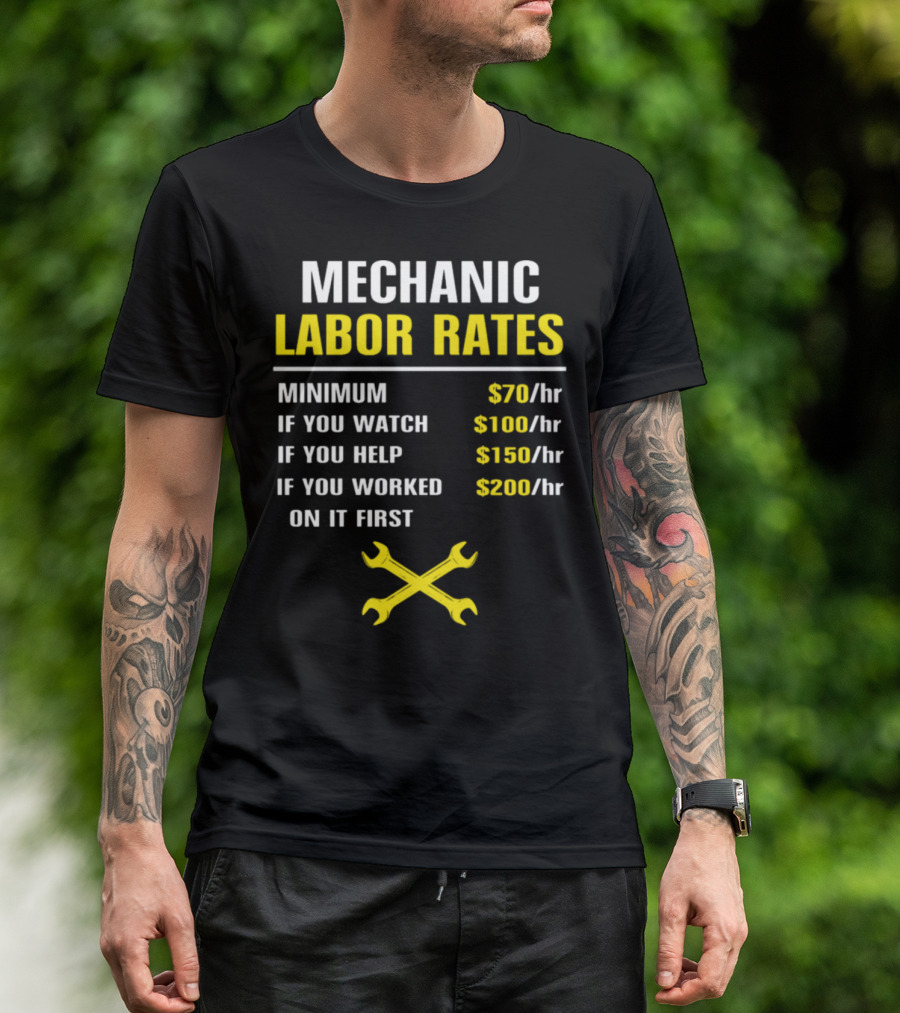 Mechanic Labor Rates Funny Mechanic Perfect Minimum If You Watch Help Worked T-Shirt