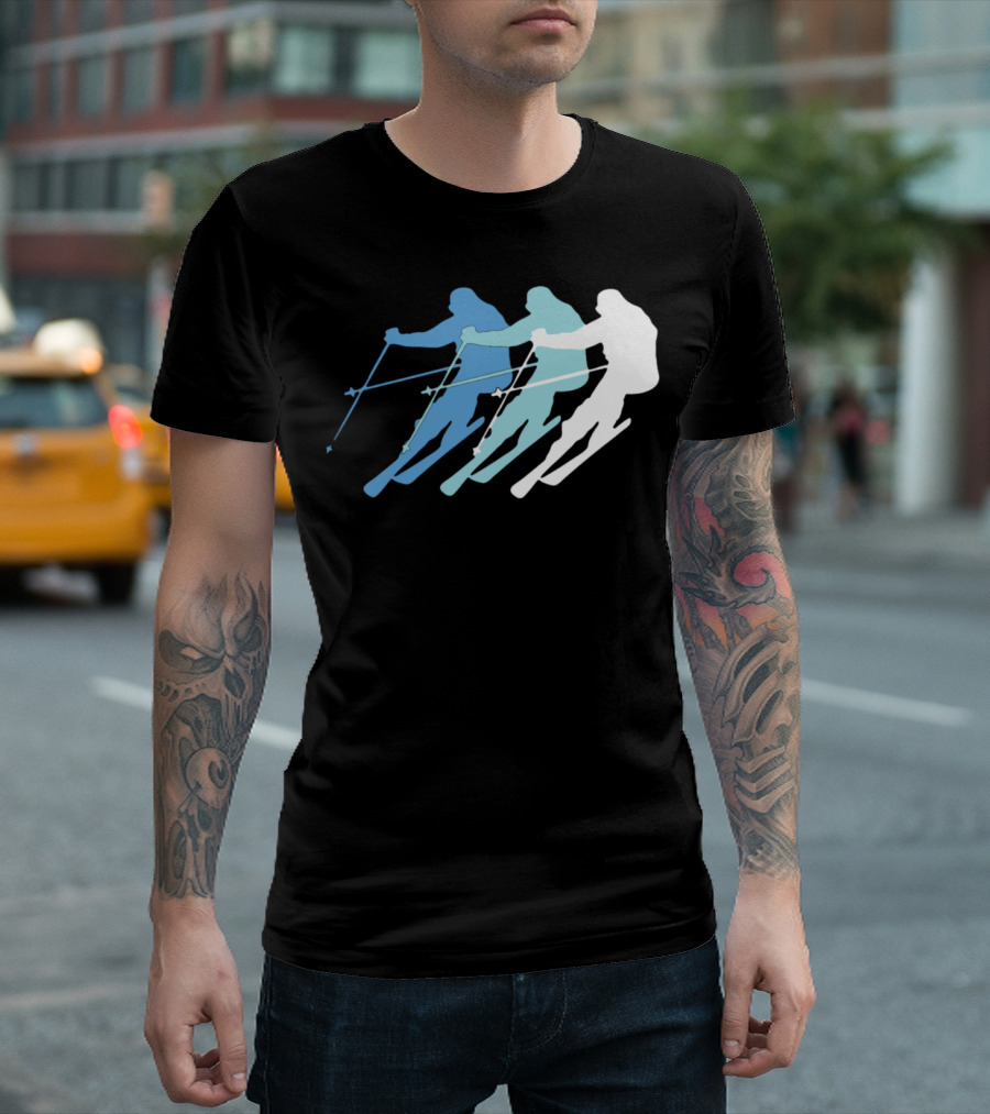Skiing Clothing Blue Gradient Skier T-Shirt