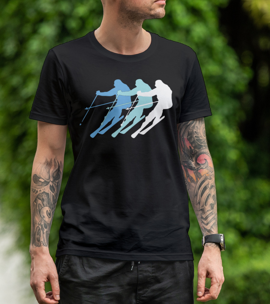 Skiing Clothing Blue Gradient Skier T-Shirt