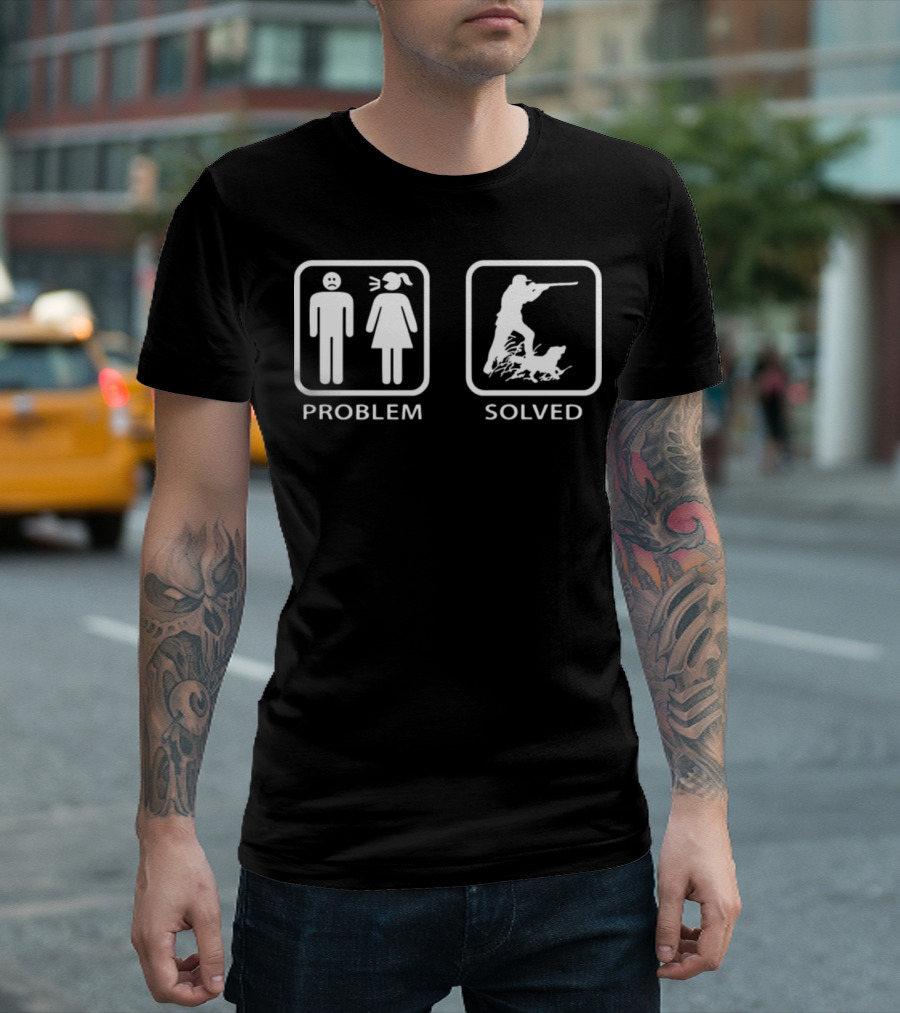 Problem Solved Hunter Icon with Person Symbols T-Shirt