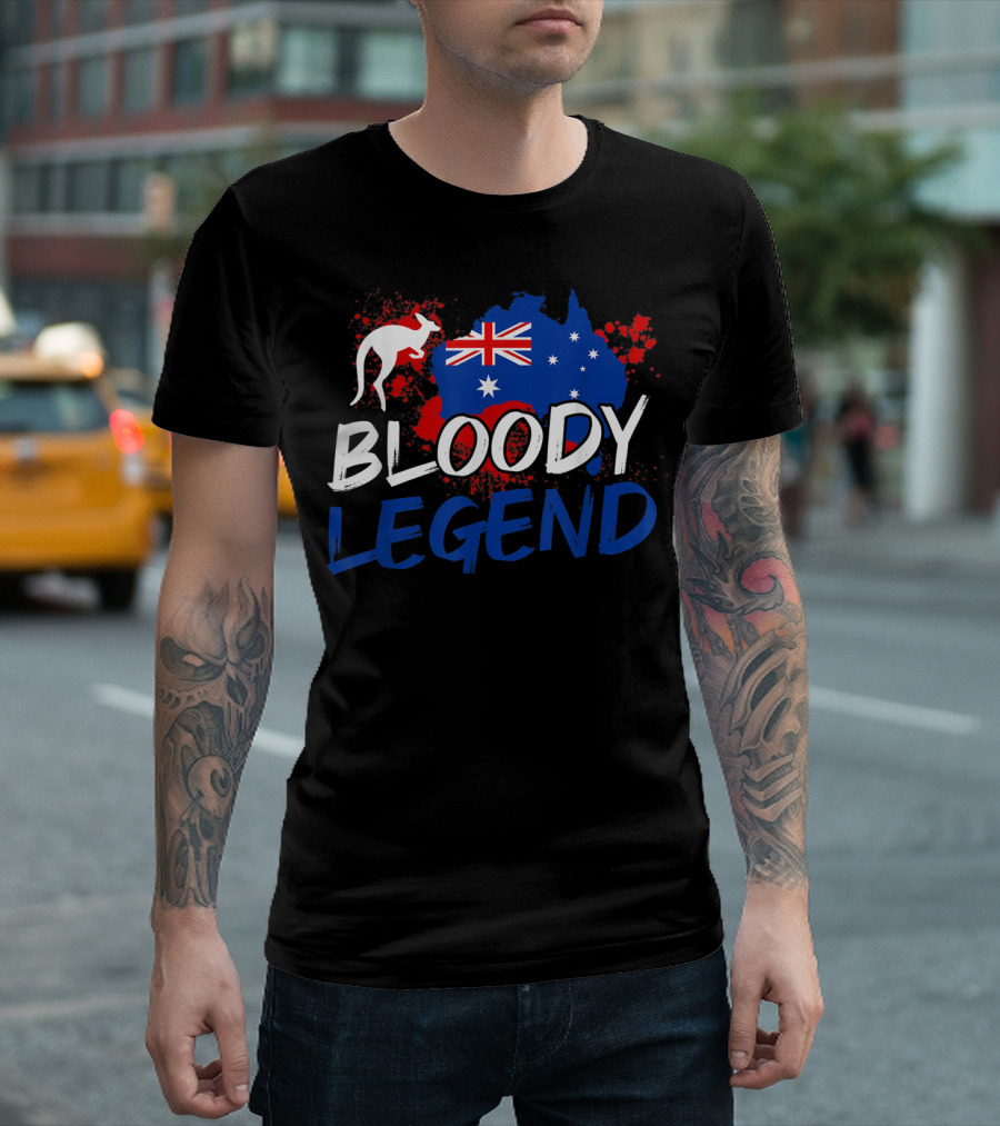 Australia Kangaroo Flag Bloody Legend T-Shirt