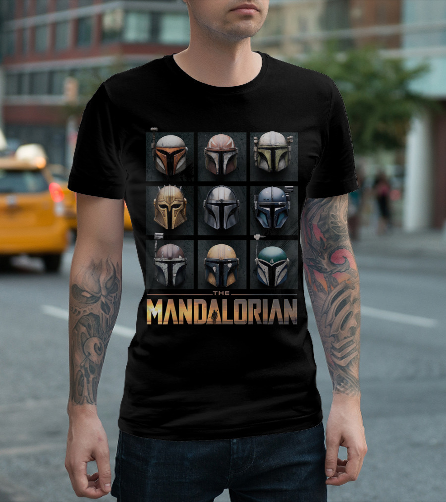 The Mandalorian Helmet Collection Box Up Star Wars T-Shirt